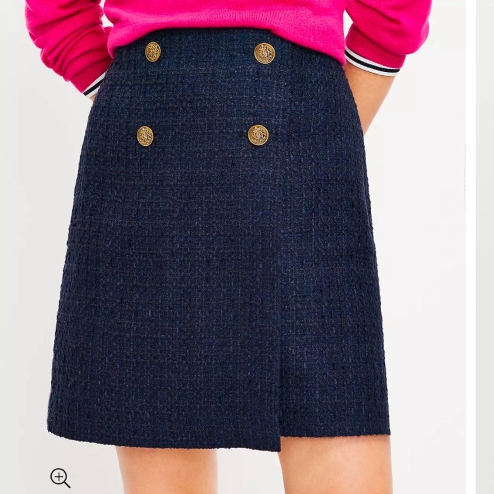 LOFT tweed wrap mini skirt